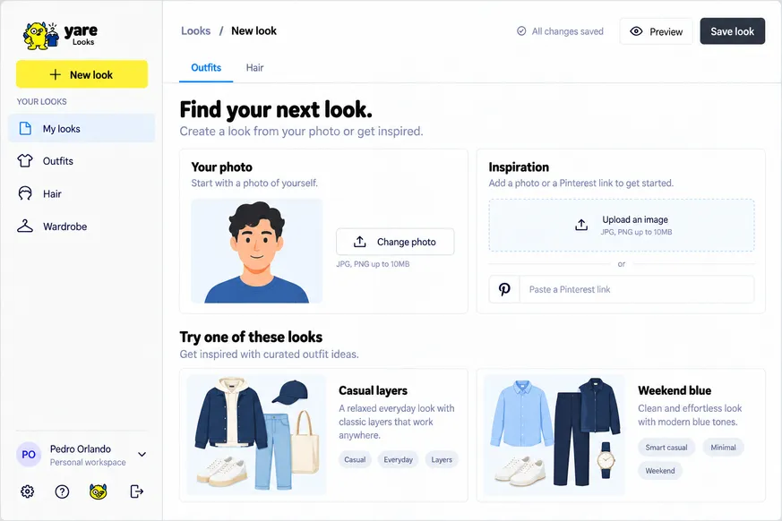 Yare Looks interface preview